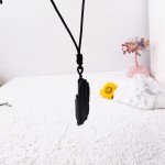 Raw Black Tourmaline Pendant Necklace for Men