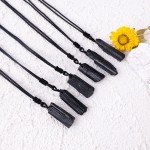 Raw Black Tourmaline Pendant Necklace for Men