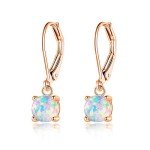 Rose Gold Opal Drop Earrings for Women