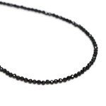 Elegant Gold Plated Black Spinel Beaded Necklace