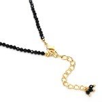 Elegant Gold Plated Black Spinel Beaded Necklace