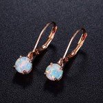 Rose Gold Opal Drop Earrings for Women
