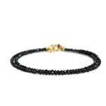Elegant Gold Plated Black Spinel Beaded Necklace