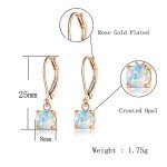 Rose Gold Opal Drop Earrings for Women