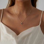 Dainty Gold Heart Star CZ Pendant Necklace