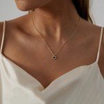 Dainty Gold Heart Star CZ Pendant Necklace
