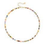 Colorful Bohemian Pearl & Lava Bead Choker