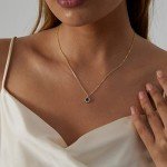 Dainty Gold Heart Star CZ Pendant Necklace