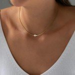 Trendy 14K Gold Plated Cross Necklace for Women