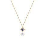 Dainty Gold Heart Star CZ Pendant Necklace