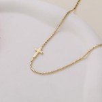 Trendy 14K Gold Plated Cross Necklace for Women