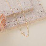 Trendy 14K Gold Plated Cross Necklace for Women