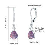 Black Opal Dangle Earrings in 14K White Gold