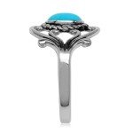 Sterling Silver Victorian Blue Turquoise Rope Ring