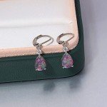 Black Opal Dangle Earrings in 14K White Gold