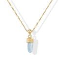 14K Gold Plated Aquamarine Gemstone Necklace