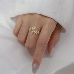 Dainty Adjustable Leaf Stackable Cubic Zirconia Jewelry