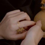 Dainty Adjustable Leaf Stackable Cubic Zirconia Jewelry