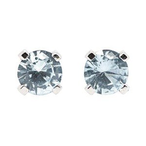 Tiny Sterling Silver Birthstone Stud Earrings