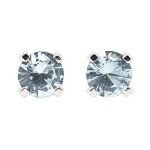 Tiny Sterling Silver Birthstone Stud Earrings