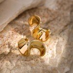 Elegant Twisted 18k Gold Plated Earrings