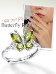 Dainty Silver Butterfly Ring with CZ Gemstone