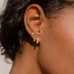 Dainty Gold-Plated Pearl Hoop Earrings for Women