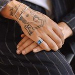 Blue Topaz & Sapphire Stainless Steel Signet Ring