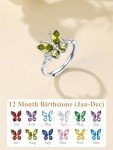 Dainty Silver Butterfly Ring with CZ Gemstone
