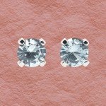 Tiny Sterling Silver Birthstone Stud Earrings