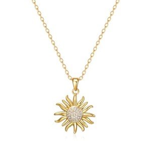 14K Gold Plated Sunflower Necklace for Women