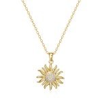 14K Gold Plated Sunflower Necklace for Women