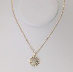 14K Gold Plated Sunflower Necklace for Women