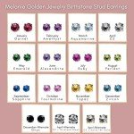 Tiny Sterling Silver Birthstone Stud Earrings