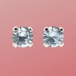 Tiny Sterling Silver Birthstone Stud Earrings