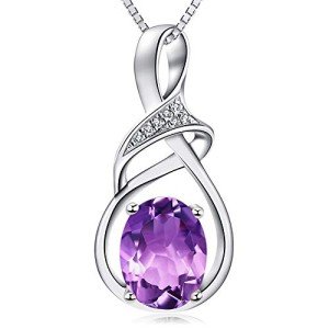 Amethyst Birthstone Pendant Necklace for Women