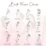 Personalized Leather Jewelry Box with Birth Flower