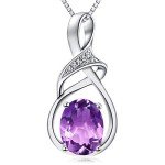 Amethyst Birthstone Pendant Necklace for Women