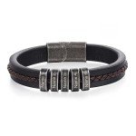 Personalized Leather Bracelet with Custom Name Beads