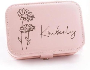 Personalized Leather Travel Jewelry Case for Women