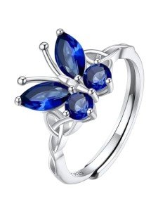 Butterfly Knot Sterling Silver Birthstone Ring