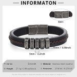 Personalized Leather Bracelet with Custom Name Beads