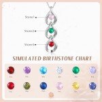 Engraved Birthstone Name Necklace for Women