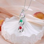 Engraved Birthstone Name Necklace for Women