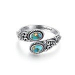 Personalized Turquoise Spoon Ring in Sterling Silver