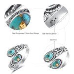 Personalized Turquoise Spoon Ring in Sterling Silver