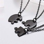 Personalized Black Stainless Steel BFF Necklace Set