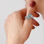 Personalized Turquoise Spoon Ring in Sterling Silver