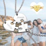 Personalized Black Stainless Steel BFF Necklace Set