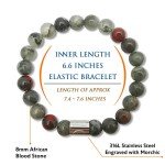 African Blood Stone Stretch Bracelet for All برنر